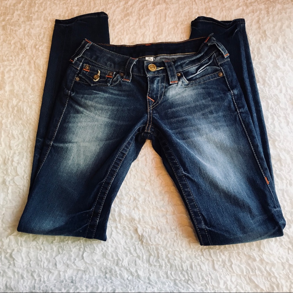 True Religion Jeans 24 x 30 Vintage Skinny Flap